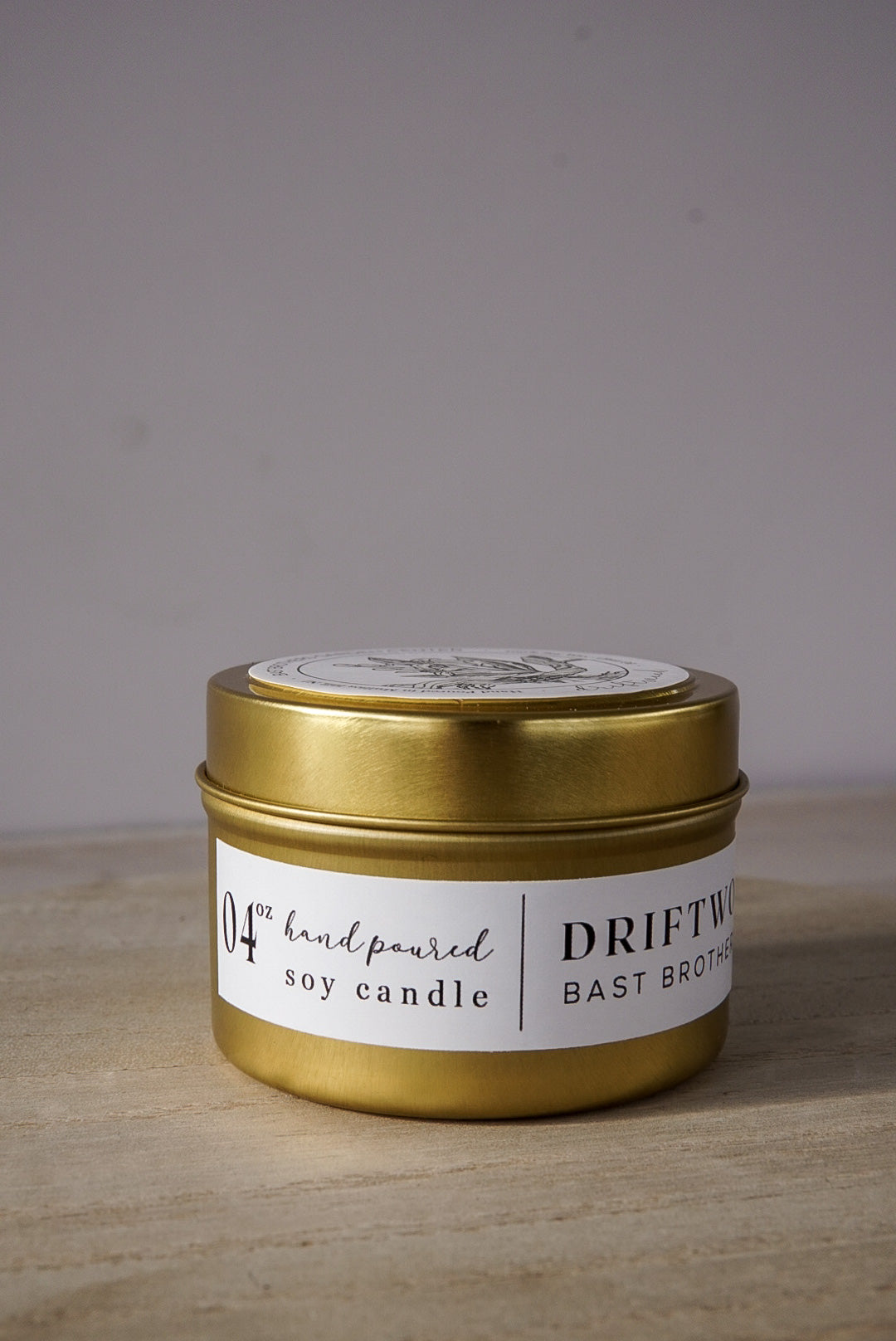 04 Ounce Driftwood Tin Candle