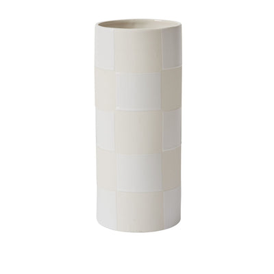 Off-White Checkerboard Vase, Large