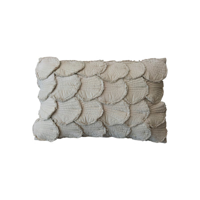 24"L Cotton Lumbar Pillow w/ Quilted Shells