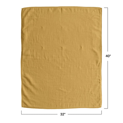 Mustard Cotton Double Cloth Baby Blanket