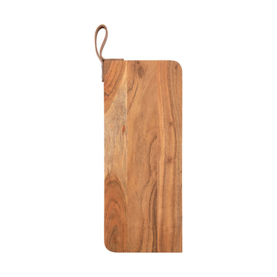Acacia Wood Cheese/Cutting Board with Leather Strap