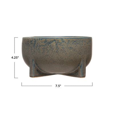 Decorative Stoneware Planter/Bowl, Matte Teal
