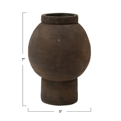 Black Handmade Terracotta Vase