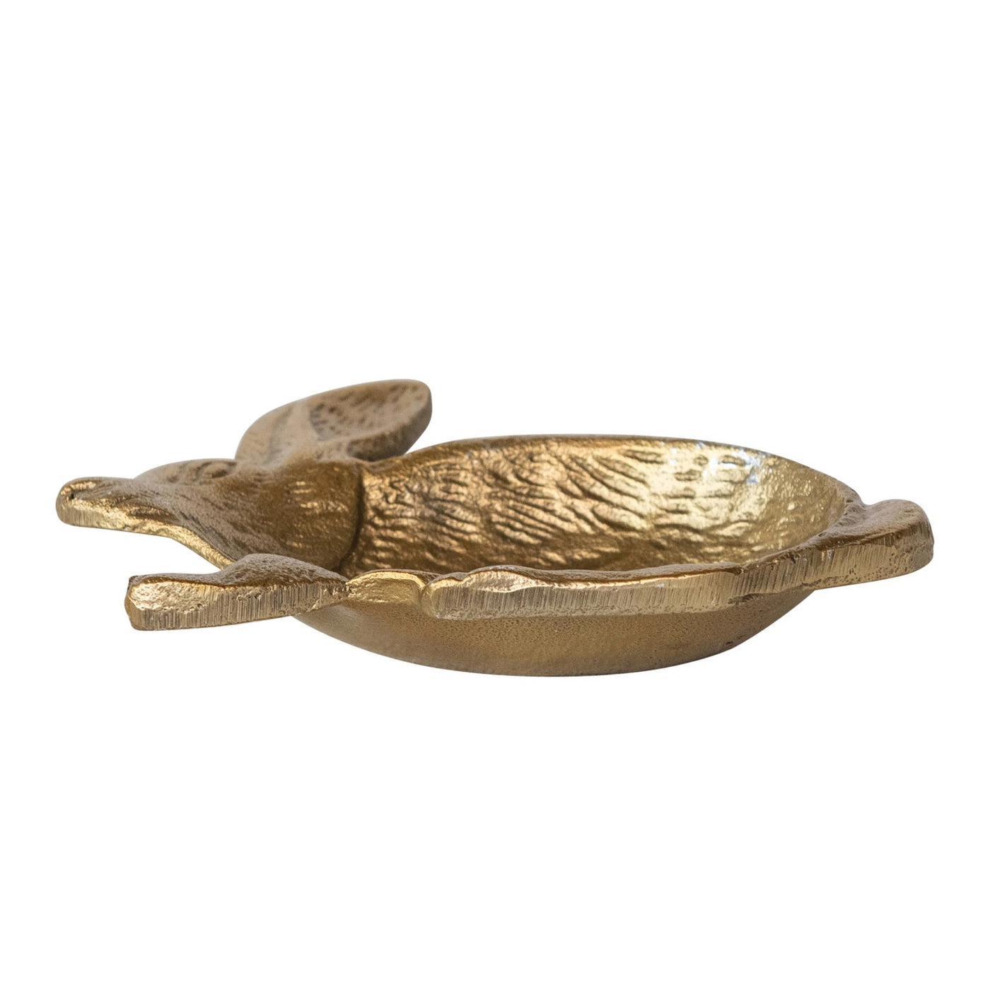 Cast Aluminum Rabbit Shaped Dish, Gold