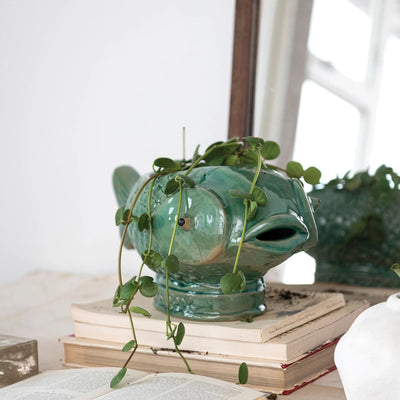 Stoneware Fish Planter, 7"