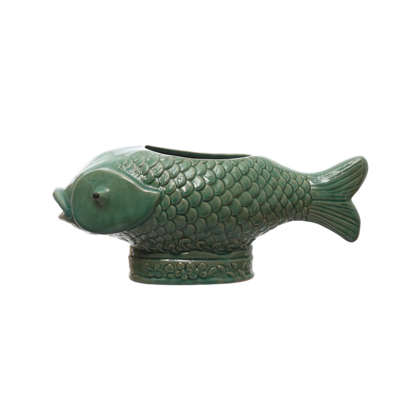 Stoneware Fish Planter, 7"