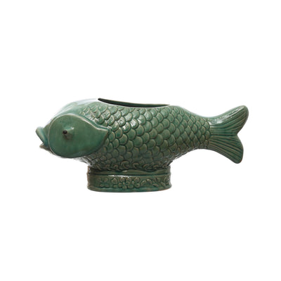 Stoneware Fish Planter, 7"