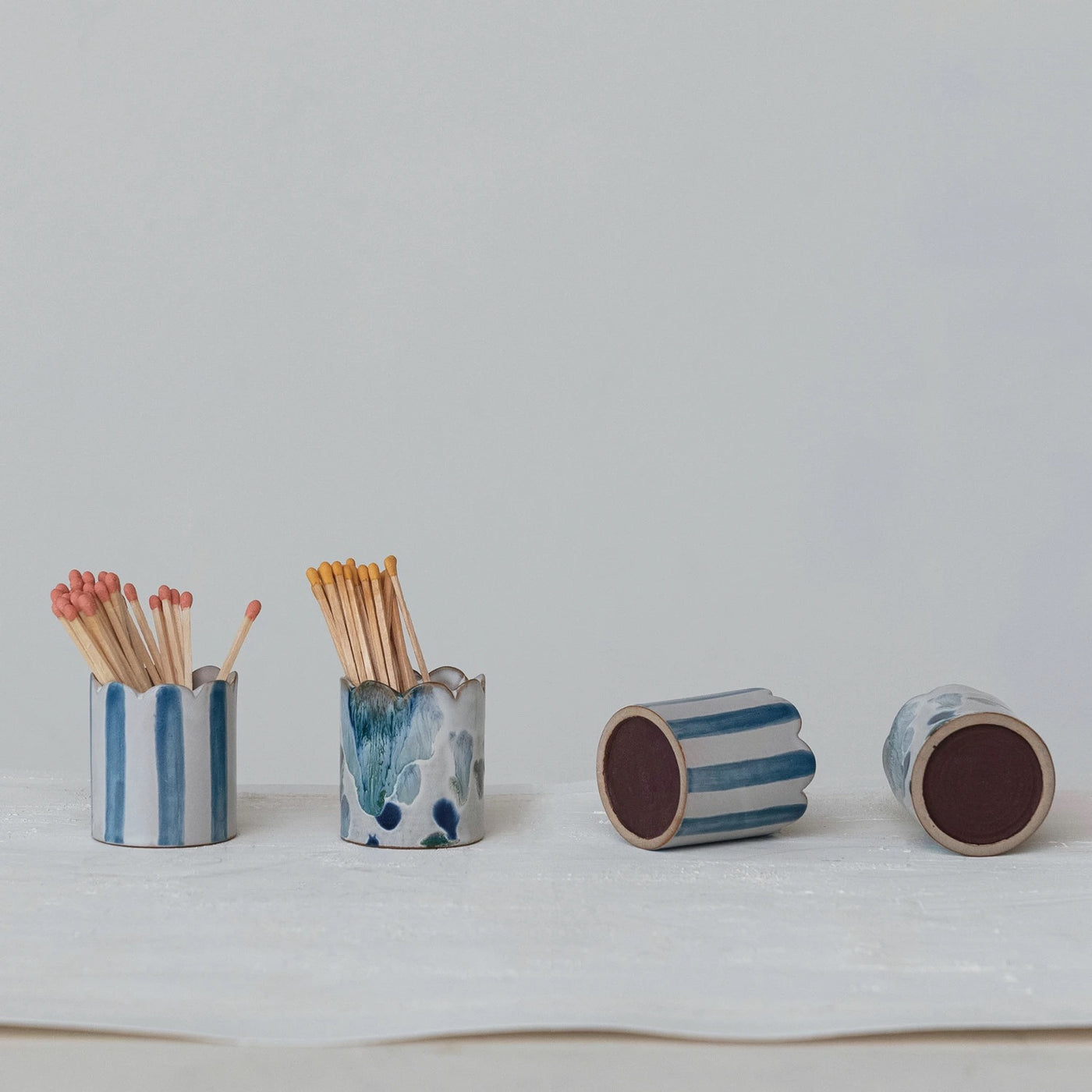 Stoneware Matchstick Holder w/ Striker