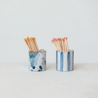 Stoneware Matchstick Holder w/ Striker