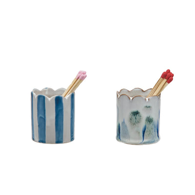 Stoneware Matchstick Holder w/ Striker