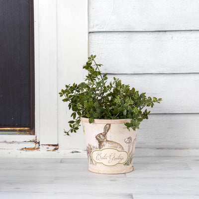 Easter Bunny Splitwood Pot, 6"