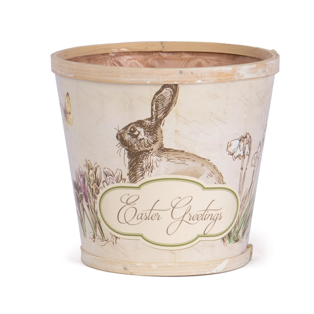 Easter Bunny Splitwood Pot, 6"