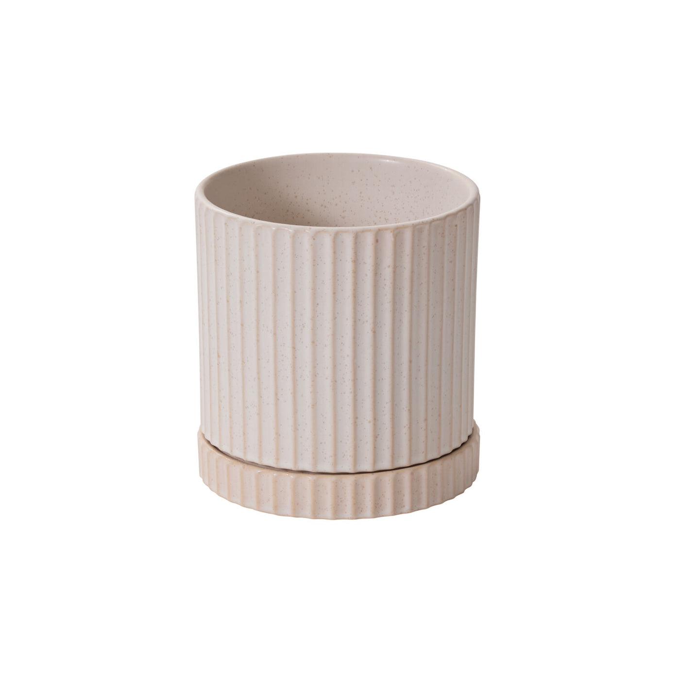 Off-White Los Feliz Pot w/ Saucer, 6"