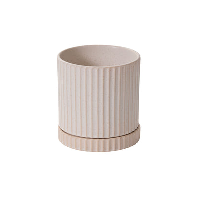 Off-White Los Feliz Pot w/ Saucer, 6"