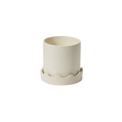 Cream Pissaro Pot w/ Saucer, 5"