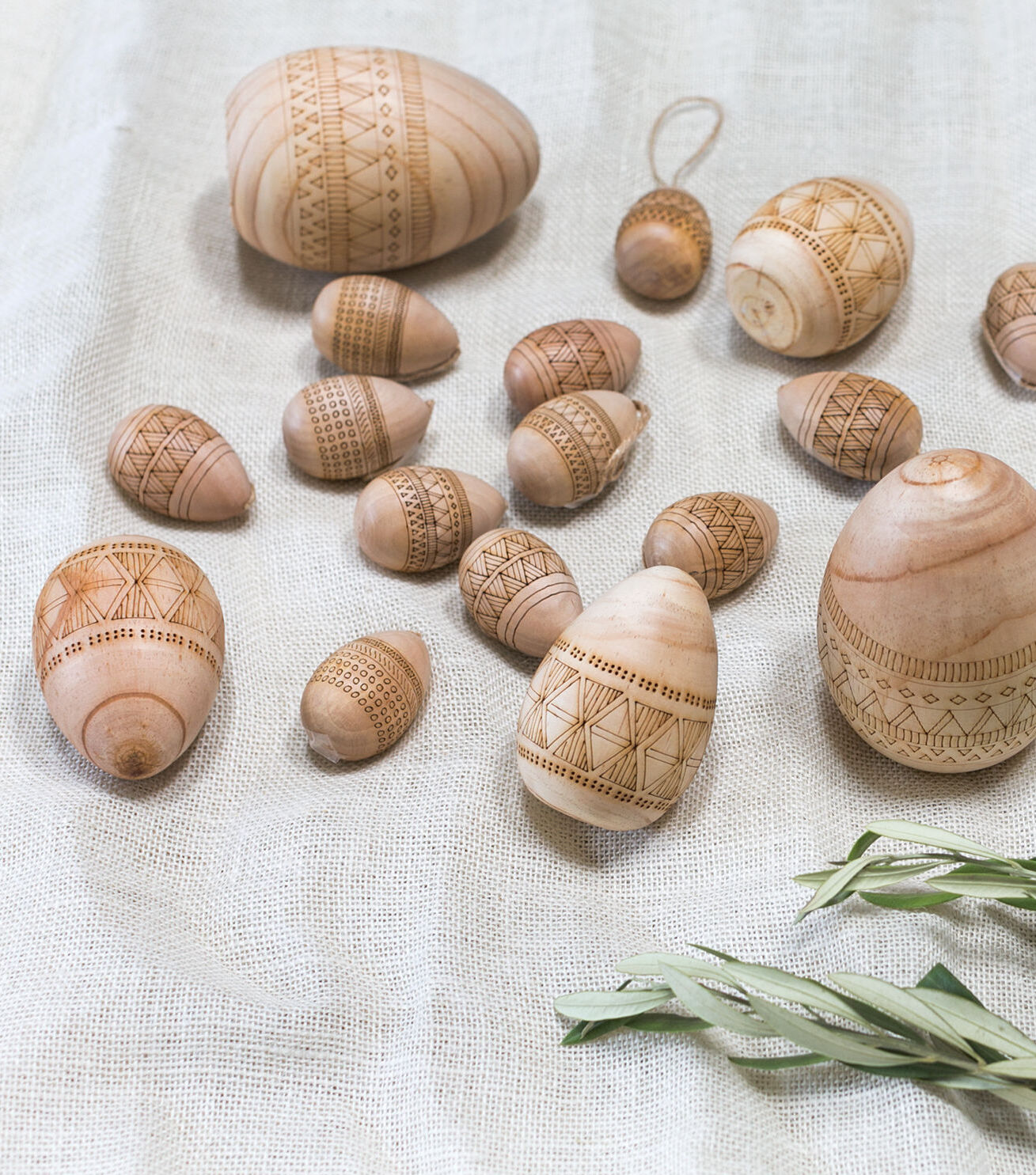 Carved Wooden Egg, Small