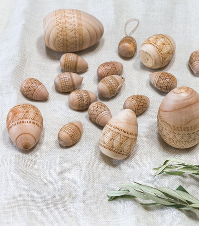 Carved Wooden Egg, Small