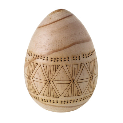 Carved Wooden Egg, Small