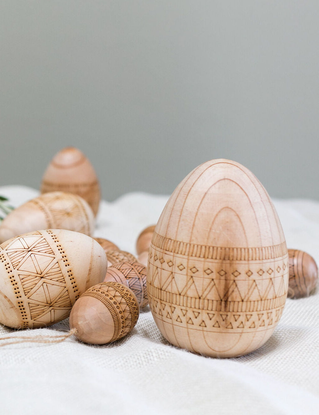 Carved Wooden Egg, Large