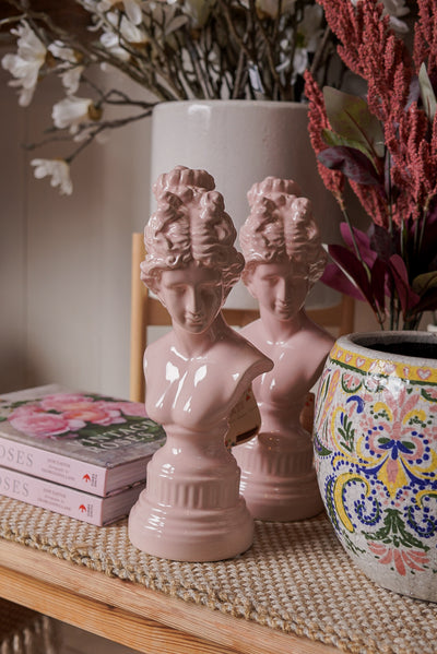 12"H Ceramic Greecian, Pink