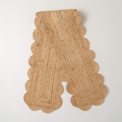 6' L Scalloped Jute Table Runner