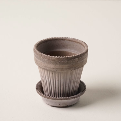 Bergs Simona Terracotta Pot, Grey, 12cm (4.7")