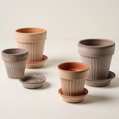 Bergs Simona Terracotta Pot, Grey, 12cm (4.7")