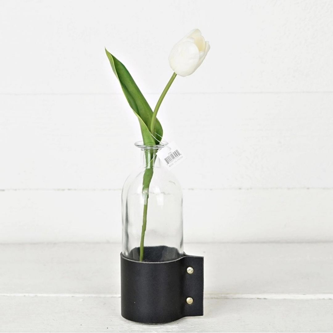 14in Real Touch Tulip Bud, White