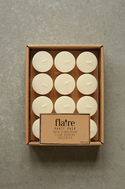 Unscented Votive Candles In Box, Set of 12
