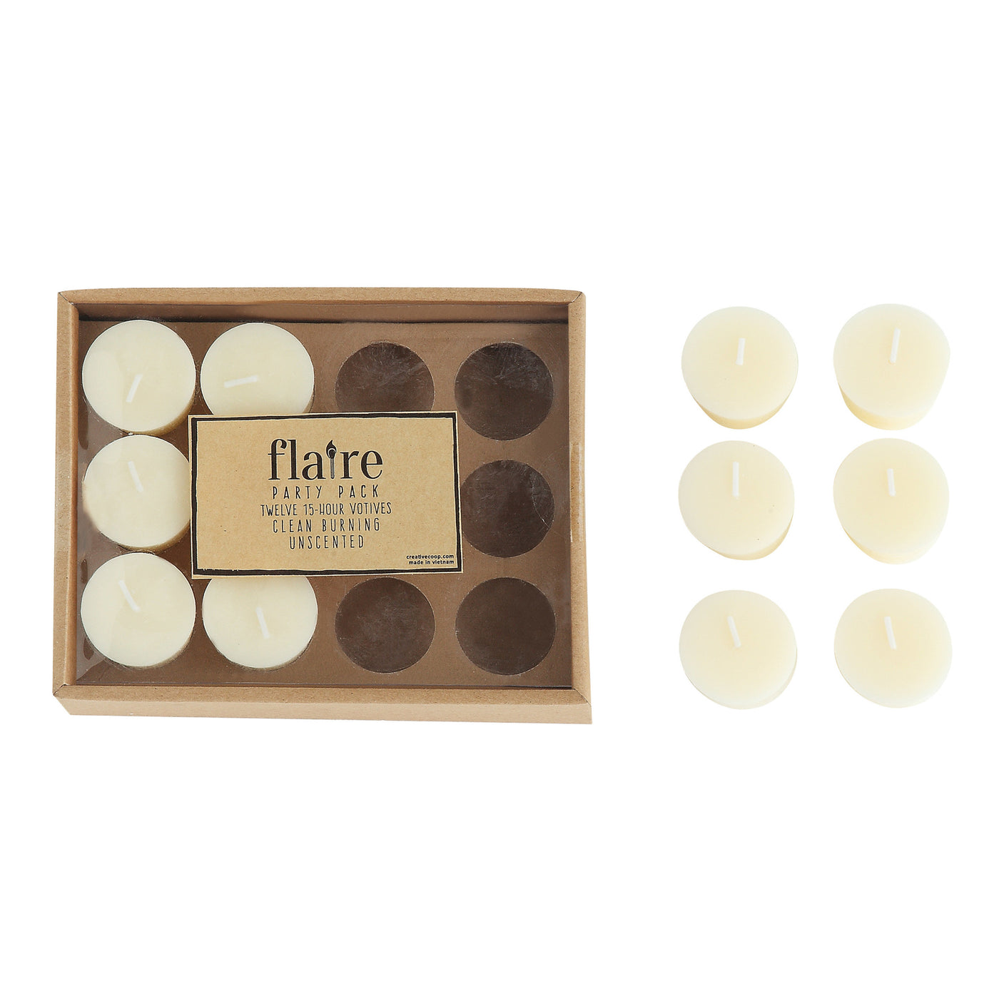 Unscented Votive Candles In Box, Set of 12