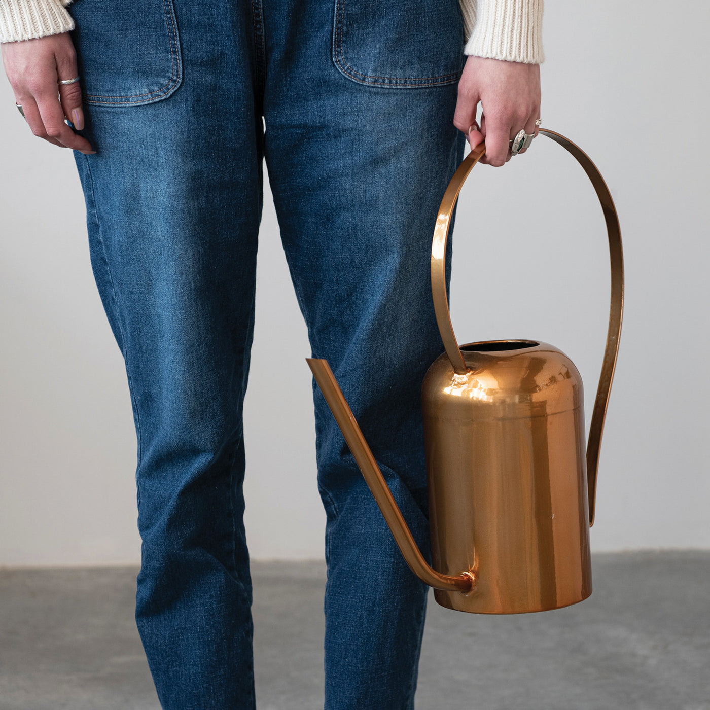 3-1/2 Quart Metal Watering Can, Copper Finish