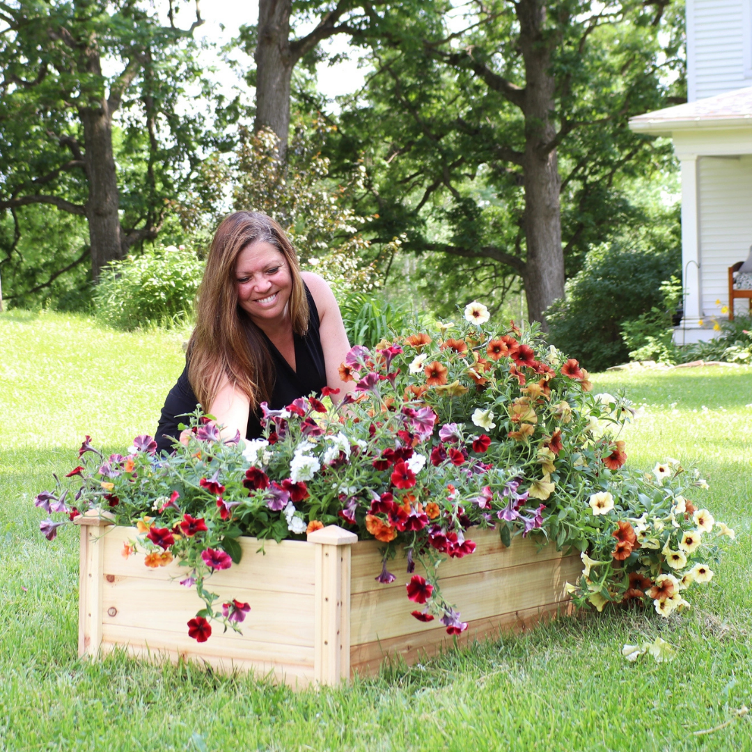 Rectangular Wood Raised Garden Bed - 24" x 48”