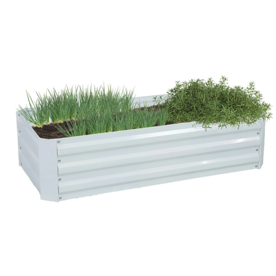 Rectangle Steel Raised Planter Bed - 4' X 2' - White
