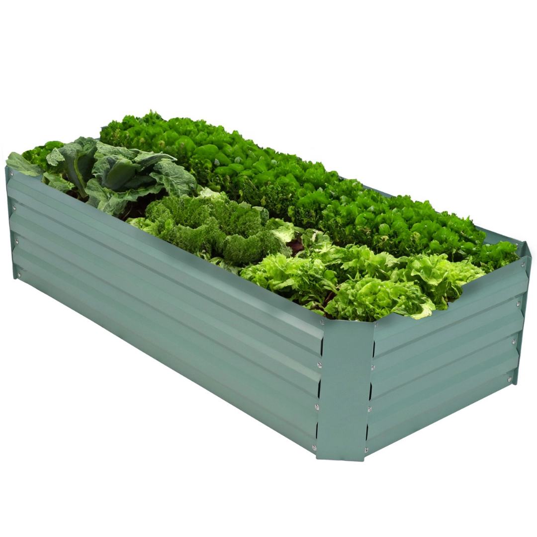 Rectangle Steel Raised Planter Bed - 4' X 2' - Green