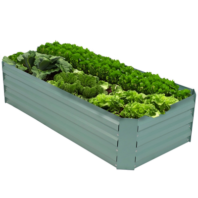 Rectangle Steel Raised Planter Bed - 4' X 2' - Green