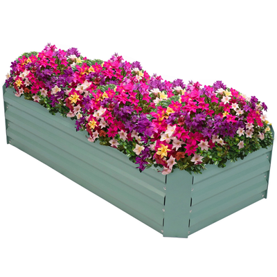 Rectangle Steel Raised Planter Bed - 4' X 2' - Green