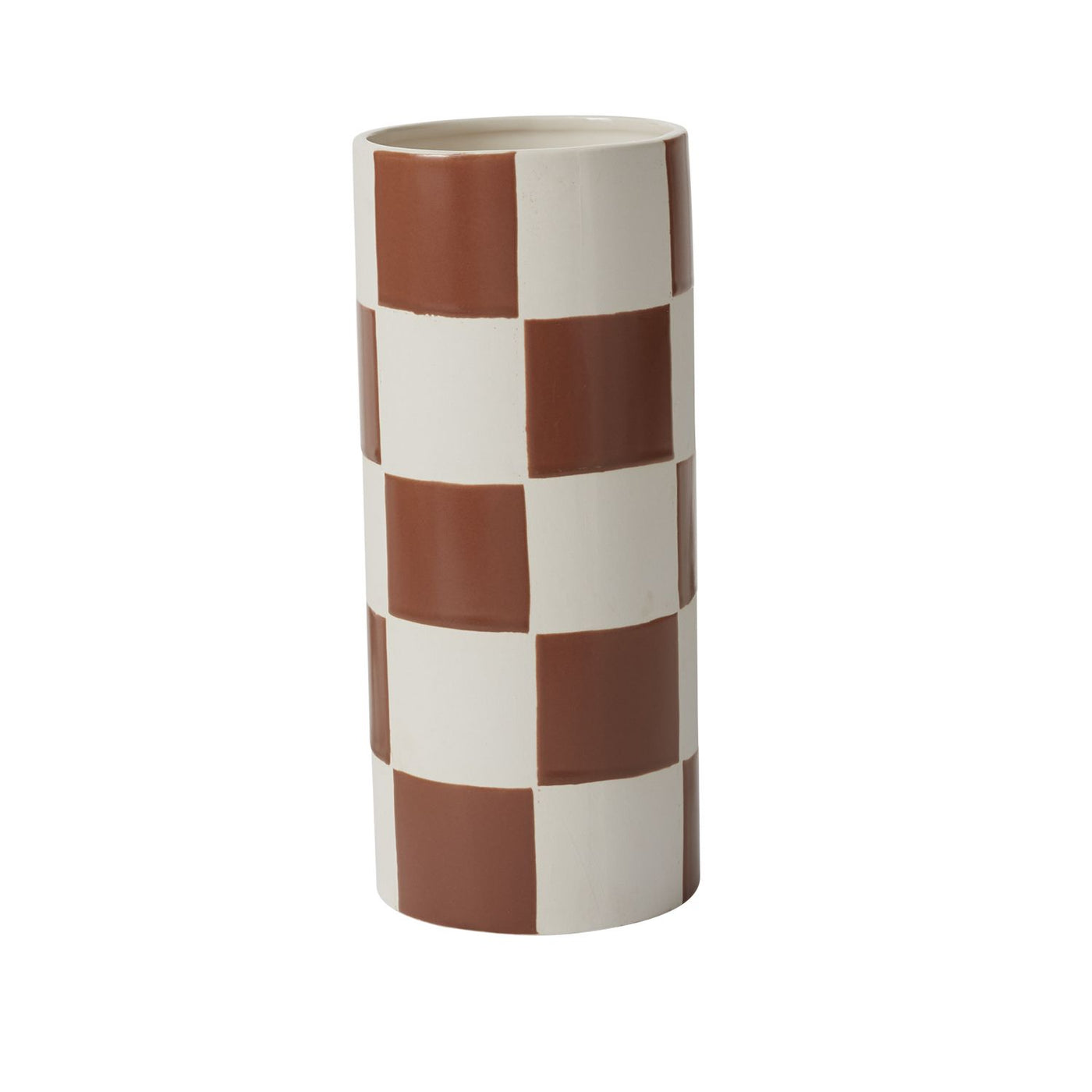 Terracotta Checkerboard Vase, Large