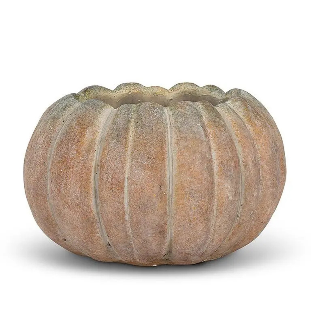 6.5" W Cement Pumpkin Planter