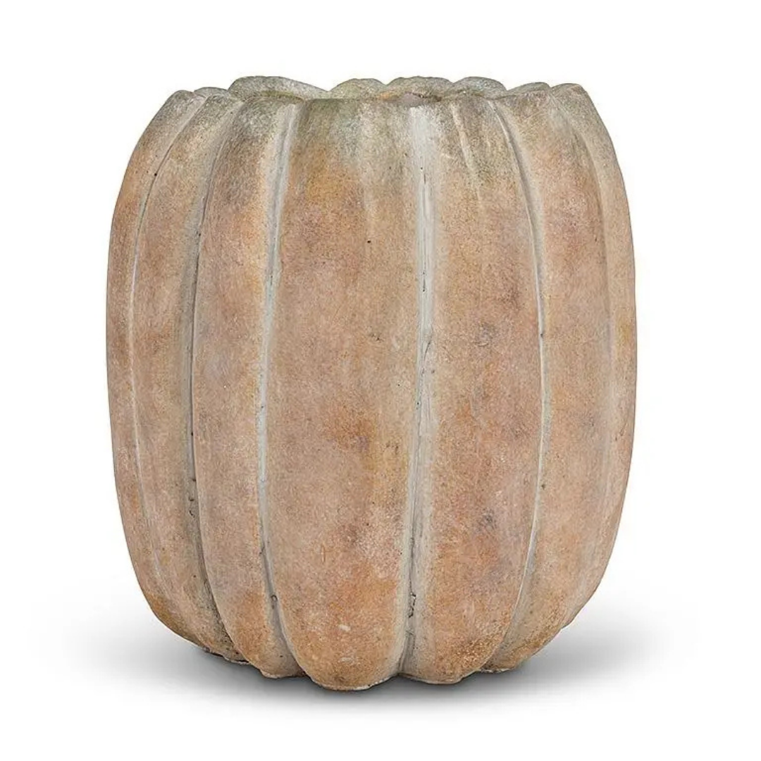 9.5" H Cement Pumpkin Planter