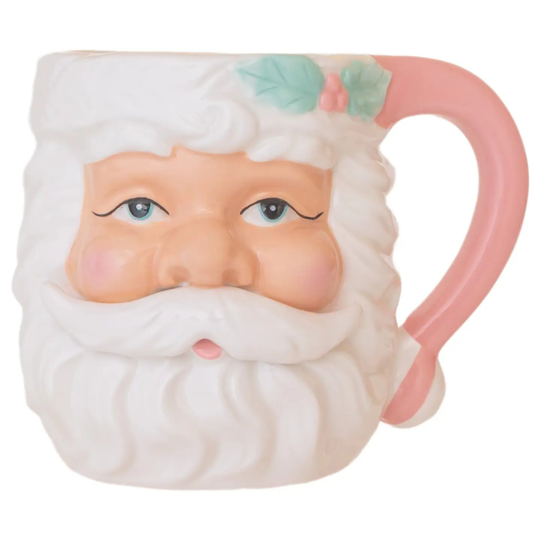 20oz Pink Santa Ceramic Mug