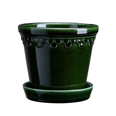 Bergs Københavner Glazed Pot, Green, 14cm (5.5")