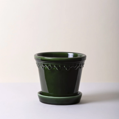 Bergs Københavner Glazed Pot, Green, 14cm (5.5")