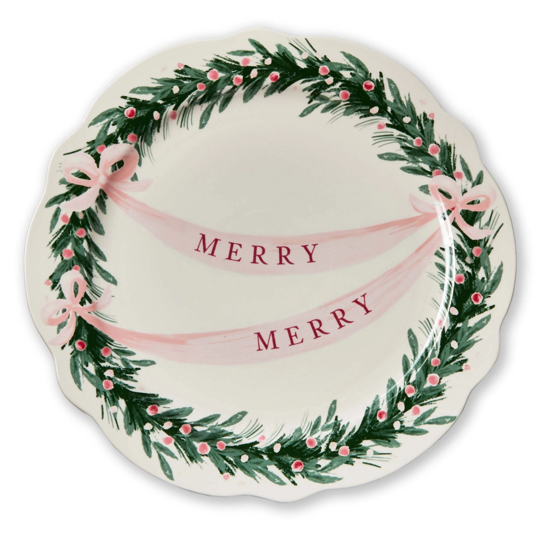Very Merry Round Christmas Platter