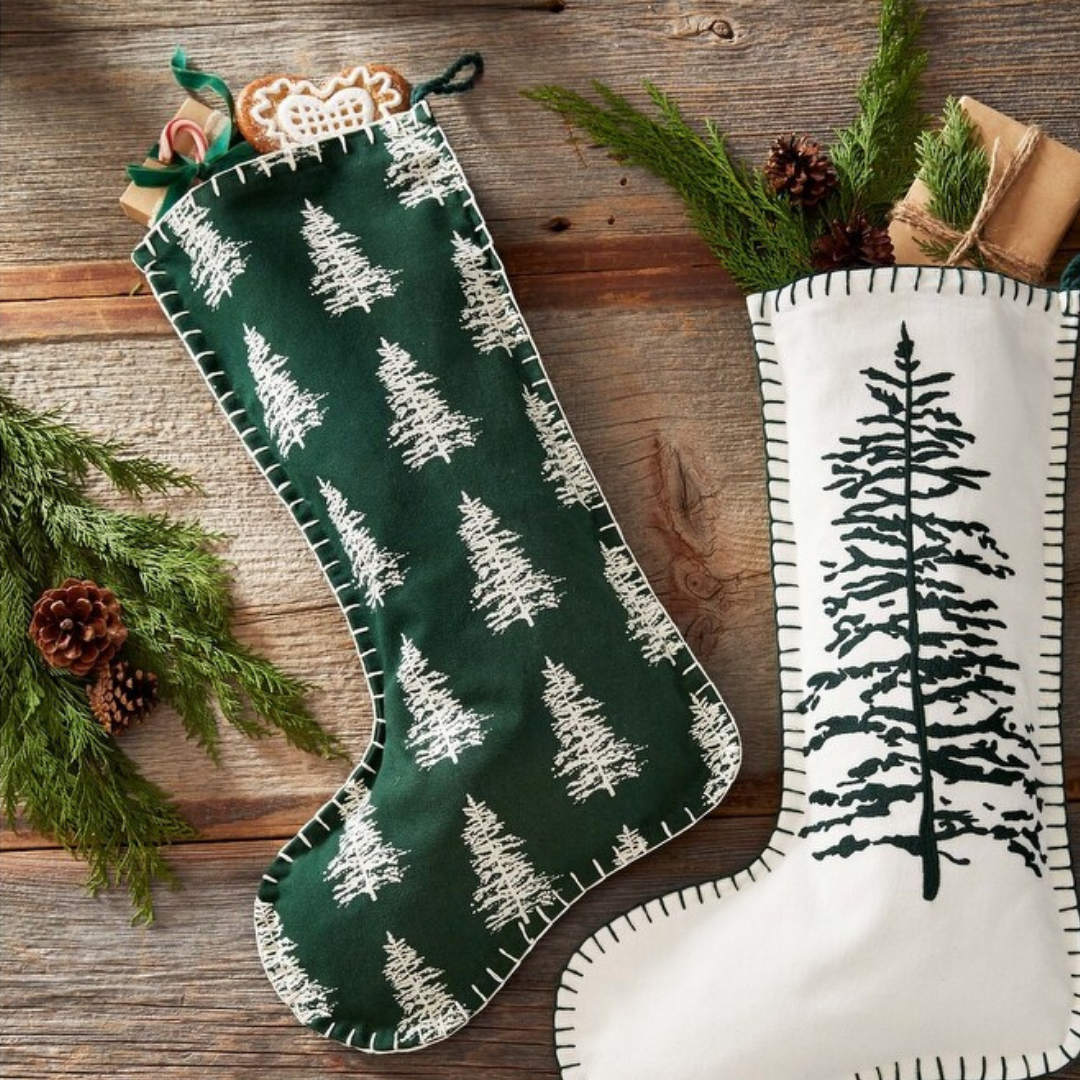 Green Pine Tree Stocking