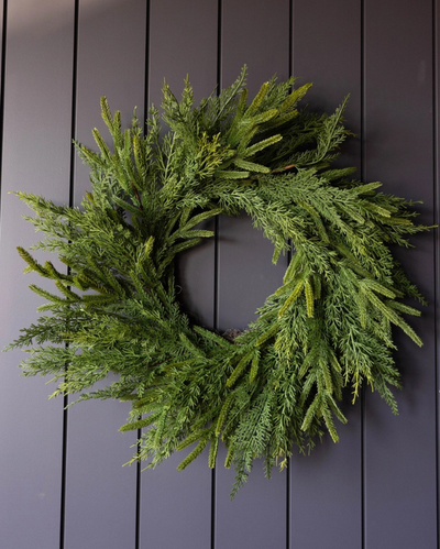 24" Norfolk & Cypress Mixed Real Touch Wreath