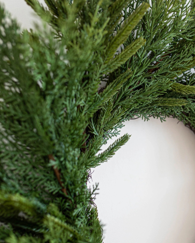 24" Norfolk & Cypress Mixed Real Touch Wreath