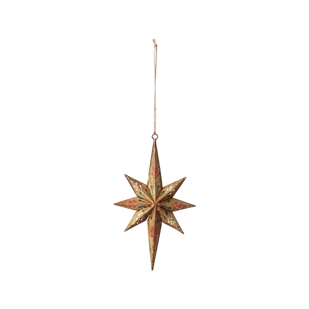 Hand Painted Metal Star Ornament, Multi