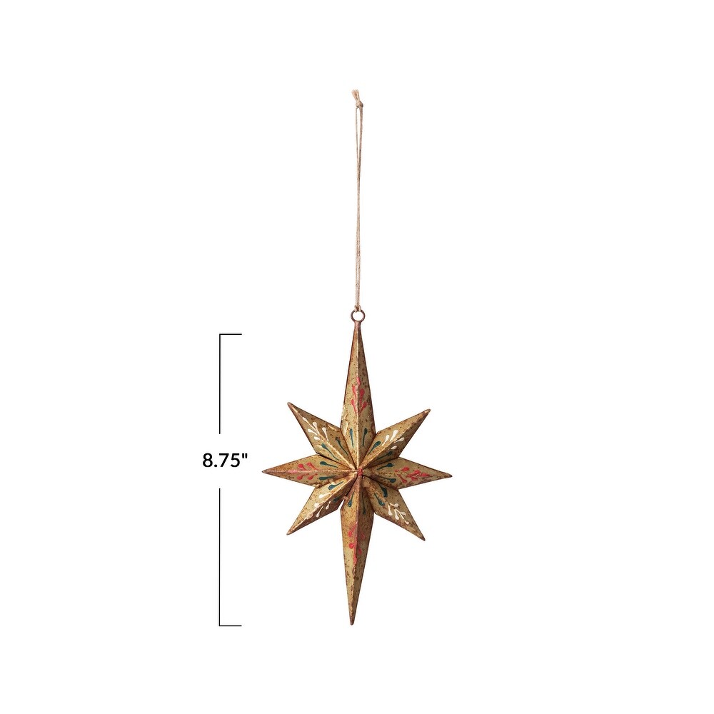 Hand Painted Metal Star Ornament, Multi