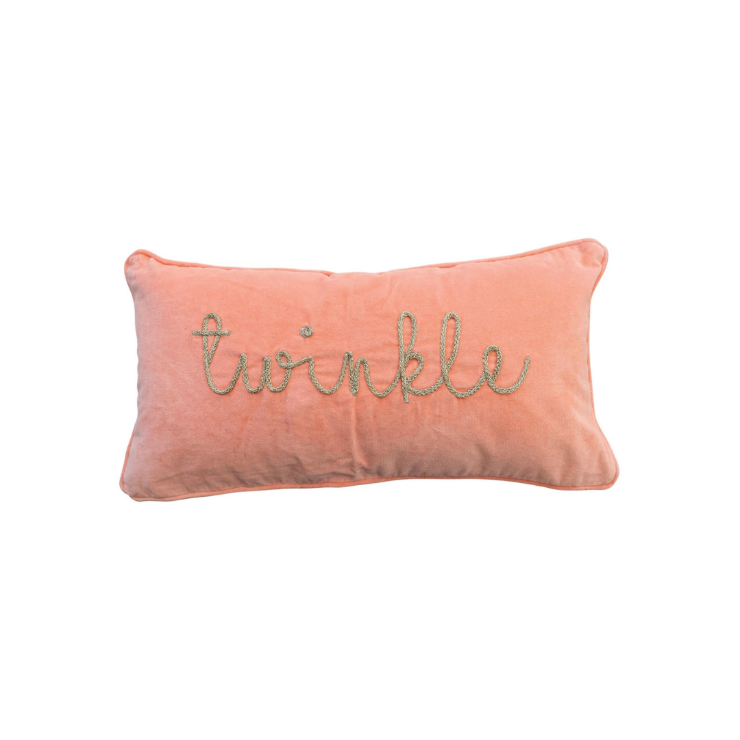 24"L Velvet Lumbar Pillow, "Twinkle"