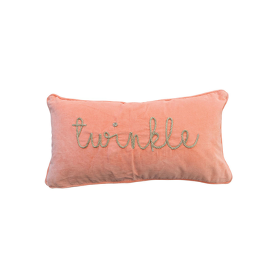 24"L Velvet Lumbar Pillow, "Twinkle"